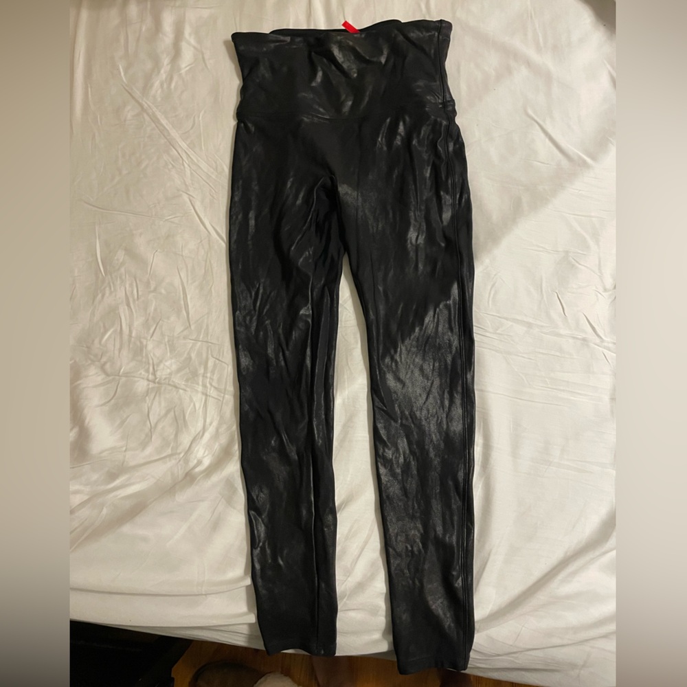 SPANX Faux Leather Black Leggings